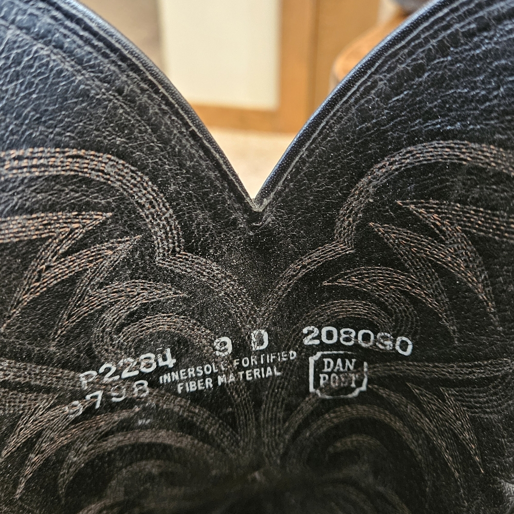 Dan Post Black Embroidered Western Boots - Picture 8 of 8